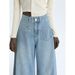 European American Sizes - Best-selling Cross-border Item: Washed Blue Wide-leg Pants, Loose And Stylish Women's Jeans_ecoleips.com