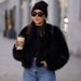Women’s Short Faux Fox Fur Jacket – Casual Streetwear Coat With Slouchy Drop Shoulder (3 Neutral Tones, 5 Sizes)_ecoleips.com