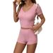 Women's Clothing Spring And Summer Fashion Sports Home Clothes Modal Casual Simple Women's Short Sleeve Shorts Set_ecoleips.com