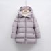 New White Duck Down Solid Color Simple Hooded Down Jacket Women's Loose New Winter Long Thickened Coat Tide_ecoleips.com