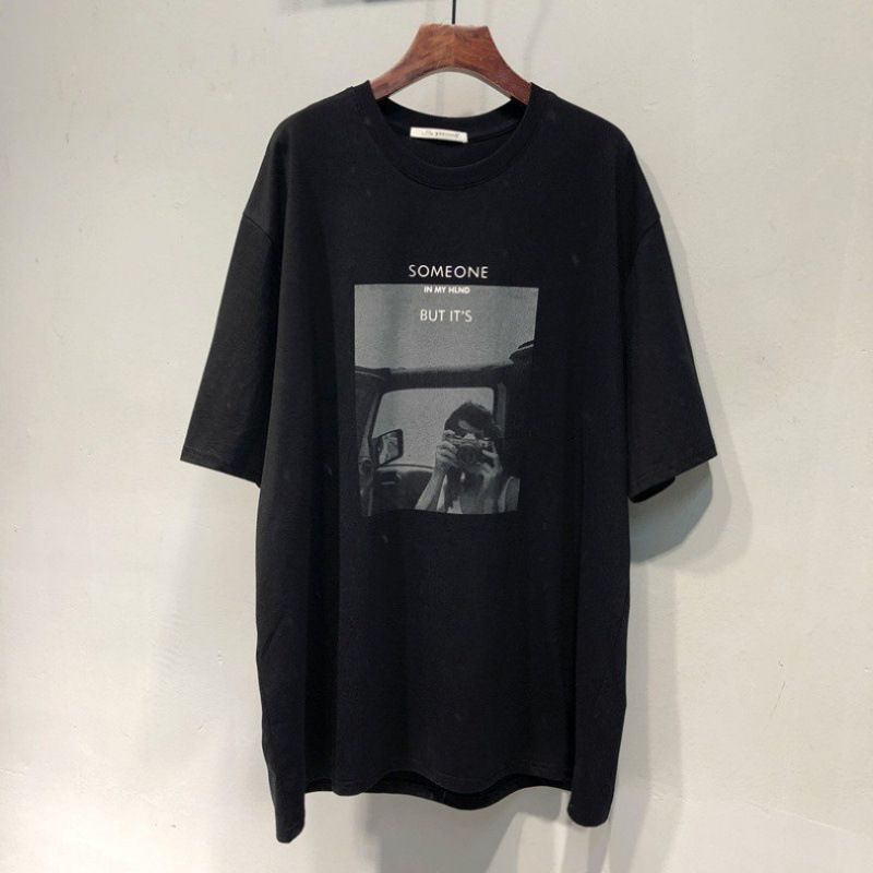 Korean Style Ulzzang Women's T-Shirt Spring/Summer Mid-Length Loose Short Sleeve Beautiful Figure Print Fashion Top_ecoleips.com
