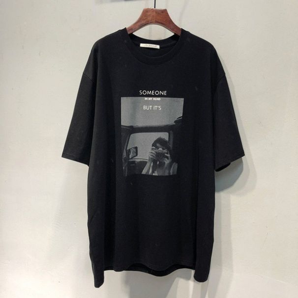 2025 Spring Summer Ulzzang New Korean Style Beauty Character Pattern Mid-Length Loose Short Sleeve T-Shirt For Women_ecoleips.com