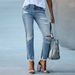 Women's Clothing Straight Tassel Jeans Slim Fit Ripped Trousers Female_ecoleips.com
