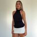 YiLi Women's Slim Fit Knit Vest European American Style French Chic Halter Neck Off-Shoulder Design Versatile Slimming Base Top_ecoleips.com