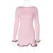 AC612 Hem Dre, Sexy Tight-Fitting Knit With Ruffled Edges, Long Sleeve, European American Style, Autumn And Winter_ecoleips.com
