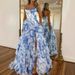 Women Fashion Chiffon Printed Long Fairy Style Elegant Evening Party Dress Temperament Formal Dinner Prom Gown Dress_ecoleips.com
