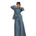 Women's Clothing Single Breasted Long Sleeved Top Loose Large Swing Skirt Suit_ecoleips.com