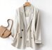 Women's Clothing Women's Solid Color Suit Jacket High End Design Striped Cuffs Casual Jacket_ecoleips.com