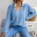 2023 Autumn And Winter Casual Lapel Twist Lantern Sleeve Knitted Sweater Women's Fashion_ecoleips.com