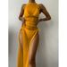 Women's Clothing New Swimsuit Bikini Bikini Multi Color Solid Color Long Skirt Sexy Split Three Piece Female Swimsuit_ecoleips.com