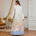 Women's Elegant Long Robe Embroidered Floral Loose Ethnic Style Fashionable Evening Gown Muslim Clothing with Long Sleeves_ecoleips.com