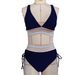 Women's Clothing Split Swimsuit Sexy Bikini High Waist Belly Cover Halter Neck Tight Swimsuit_ecoleips.com