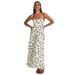 Foreign Trade Spring/Summer New European And American Women's Clothing U-neck Waist-Cinching Large Hem Polka Dot_ecoleips.com