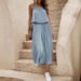 Women's Clothing Solid Color Pleated Tank Top Wide Leg Pants Casual Set_ecoleips.com