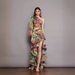 High-End Foreign Trade Women's Fashion European And American Style Sexy Slim Fit Bodycon Asymmetrical Shoulder Floral_ecoleips.com