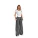 Women's Clothing Contrast Color Round Neck Short Sleeve Fashion Casual Solid Color Wide Leg Pants Suit_ecoleips.com