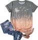 Cicy Bell Women's Dandelion Print T Shirts Cute Graphic Tees Short Sleeve Summer Cotton Tee Tops_ecoleips.com