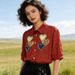 Black Shirt Minimalist Style Geometric Heart Shaped Button Retro Puff Sleeves Women's Clothing Tops_ecoleips.com