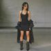 European And American Style Trendy Knitted Sleeveless Vest Dress Slim Fitting Short Skirt for Retro Hot Girl_ecoleips.com