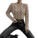 Chunky Cable Knit Sweater – Oversized Nordic Pullover With Relaxed Fit (S-XL, Off-White/Black/Khaki)_ecoleips.com