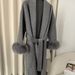 Luxury Double-Faced Wool Coat With Real Fox Fur Cuffs – Short Winter Coat For Women, Lace-Up Design, Warm & Stylish_ecoleips.com
