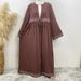 Cross Border Hot Selling Elegant Rhinestone And Beaded Muslim Cardigan, Turkish Dubai Fashion Long Skirt With Pockets_ecoleips.com