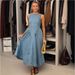 Women's Slim Fit Denim Dress - French Style Washed Suspender Sleeveless Dress_ecoleips.com