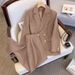 girl 2025 New Double-Breasted For Women, Casual Versatile Slim Fit Metal Button Two-Piece Suit Set Trendy_ecoleips.com