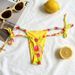 Three Piece Women's Printed Bikini Set Halter Neck Sexy Thong Swimsuit Two Piece_ecoleips.com