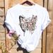 European And American Cross-border Foreign Trade Wholesale Clothing Cartoon Butterfly Round-neck Plus-size Short-sleeve_ecoleips.com