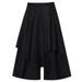 High-Waisted Asymmetrical Wide-Leg Pants Black Layered Stripe Design Unisex Darkwear Street Fashion M-4XL_ecoleips.com