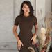 Women's Clothing 2024 Autumn New Fashion Round Neck Slim Fit Back Tie Long Seve Dress Foreign Trade_ecoleips.com