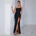 Glamorous Black Sequin Slit Dress – Sexy Off-Shoulder Celebrity Gown With High Leg Slit, Evening Party & Red Carpet Ready_ecoleips.com