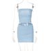 European And American Style Women's Clothing 2025 New Summer Fashion Casual Strapless Slim-fit Short Skirt Set Wholesale_ecoleips.com