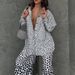 Women's Clothing Polka Dot Print Drape Two Piece Suit Loose Lazy Long Sleeved Shirt Wide Leg Pants Fashion Suit_ecoleips.com