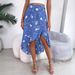 Real Shot Of European And American Spring/summer Casual Floral Asymmetric Ruffle Midi Skirt. Independent Foreign Trade_ecoleips.com