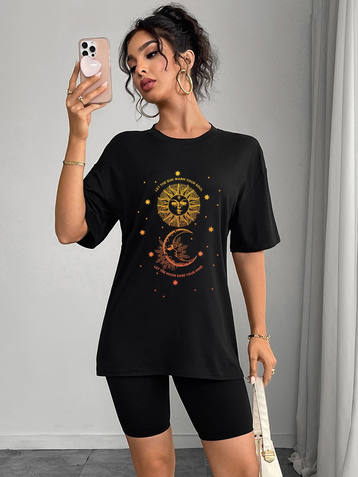 Women's Casual Round Neck Short Sleeve T-Shirt Multi-Color Style Simple Fashionable Sports Top Solid Print Loose Fit_ecoleips.com