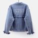 K Embroidered Denim Jacket For Women; New Style; Light-colored Denim Short Jacket For Women; Loose And Slimming; Versatile_ecoleips.com