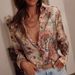 Women's Clothing Temperament Leisure Summer New Long Sleeved Printed Lapel Shirt Leisure Vacation Ladies Shirt Large Size_ecoleips.com