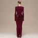 Women's Clothing Elegant Slim Fit Long Sleeved Pleated Bodycon Dress For Women Style Solid Color Autumn Winter Dress_ecoleips.com