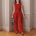 Women's Clothing Solid Color Tops Sleeveless Belt Two Piece Trousers Casual Suit_ecoleips.com