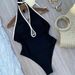 Women's Clothing Solid Color Halter Neck Three Dimensional Flower Swimsuit Waist Slimming Beach Bikini_ecoleips.com