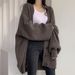 Oversized V-Neck Cardigan - Chunky Knit Sweater Coat For Women, Loose Fit Longline Open Front, Soft Faux Cashmere, Casual Boho Chic Outerwear_ecoleips.com