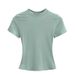 Women's round Neck Short Sleeve Stretch Slim Fit T-Shirt Basic European American Style Cross Border Fashion Tight Top_ecoleips.com