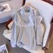 Plus Size Women's 2-Piece Outfit – Oversized Cropped Hoodie & Halter Top Set (Grey/White, Up To 4XL)_ecoleips.com