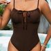 European And American Women's One Piece Swimsuit Push Up Drawstring Slimming Solid Color Fashion Sexy Comfortable Nylon 2025_ecoleips.com