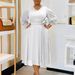 Women's Clothing Fashion Temperament Elegant Solid Color A Line Skirt Large Size Dress_ecoleips.com