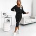 New Spring Autumn Two-Piece European And American Women's Clothing Vest Dress V-Neck Sweatshirt Knitted Sweater_ecoleips.com