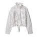 Za Style Women's Stand Collar Polka Dot Seersucker Jacket Pilot Temperament Outside_ecoleips.com