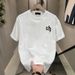 Men's Premium Cotton T-Shirt – Breathable Short Sleeve Tee With Trendy Letter Print, Anti-UV & Quick-Dry, Relaxed Fit (S-XXXL, Black/White)_ecoleips.com
